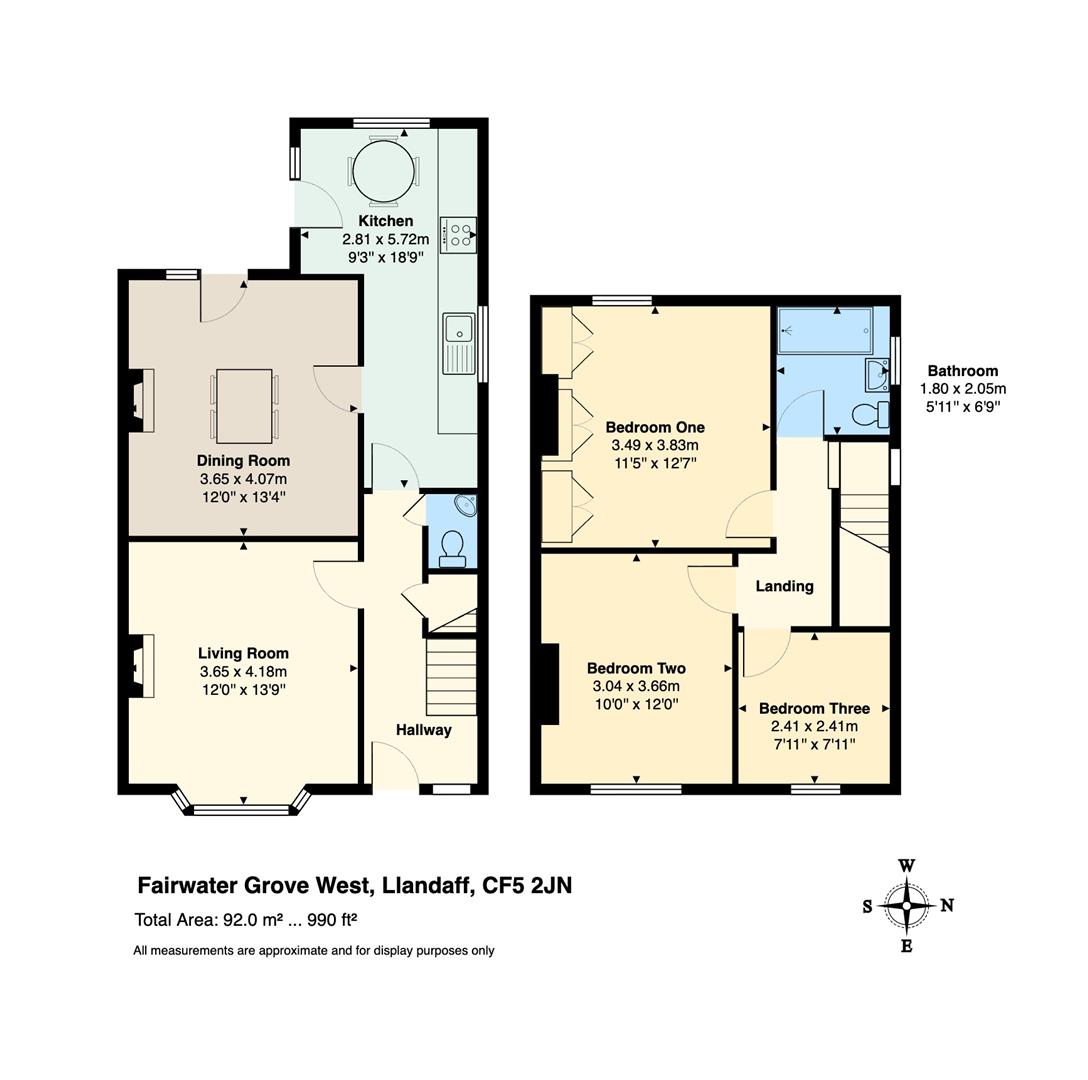 Floorplan for Fairwater Grove West, Llandaff, Cardiff